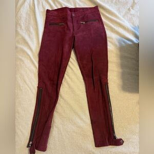 Rag & Bone Deep Wine Red Suede Pants